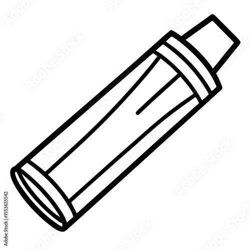Minimal Toothpaste Tube Line Art