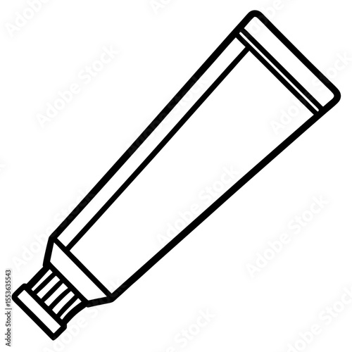 Minimal Toothpaste Tube Line Art