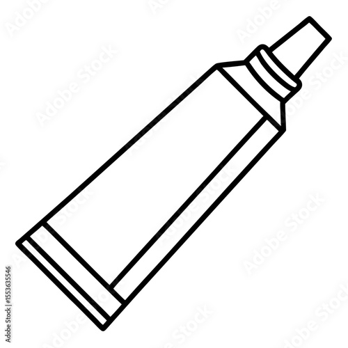 Minimal Toothpaste Tube Line Art