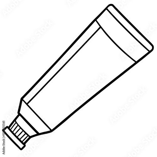 Minimal Toothpaste Tube Line Art