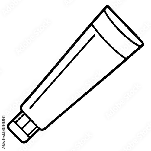 Minimal Toothpaste Tube Line Art