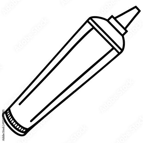 Minimal Toothpaste Tube Line Art