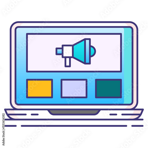 Promote Website Icon – Minimalist Vector Symbol for Online Promotion, SEO, and Digital Marketing Strategies

