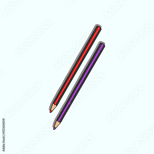 Color Pencils icon logo flat vector design