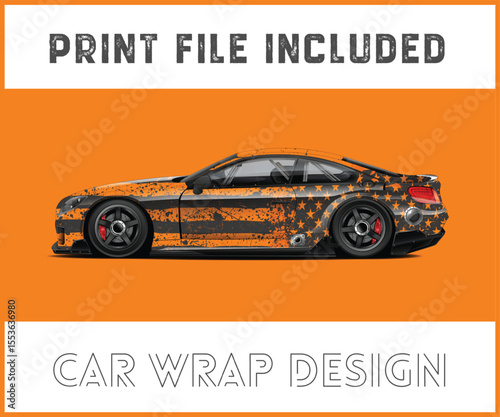 Print File Included Car Wrap Design for a Sports Car