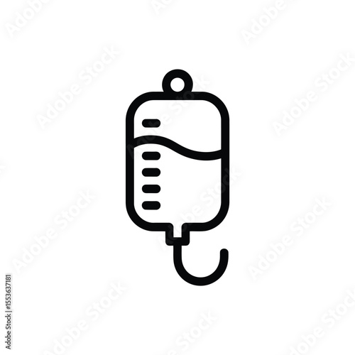 Medical intravenous drip bag icon symbolizing healthcare and treatment