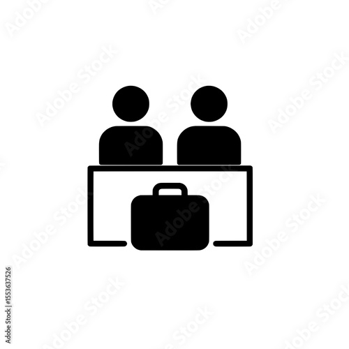 Hotel Reception Icon – Vector Symbol Isolated on White for Hospitality and Booking Services