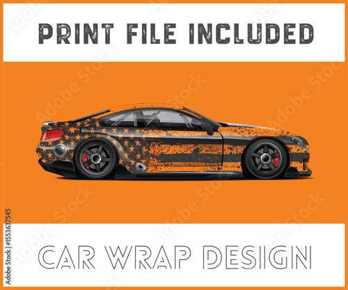Print File Included Car Wrap Design Sports car