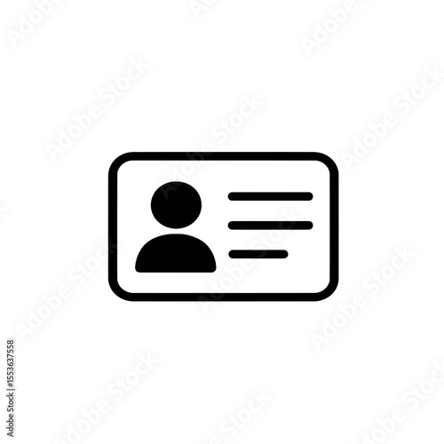Employee ID Card Icon – vCard Vector Illustration for Web, Mobile App, and Graphic Design