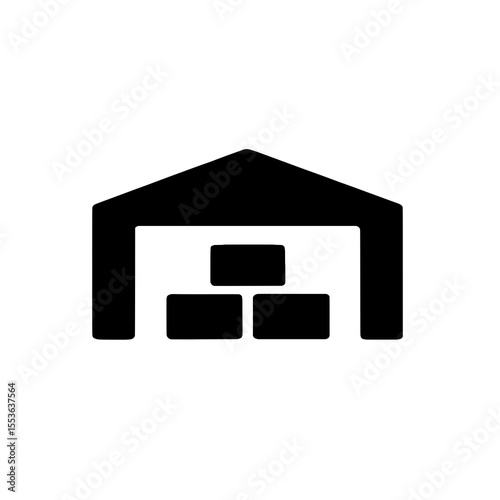 Warehouse Storage Icon – Editable Color Vector Symbol Isolated on White Background