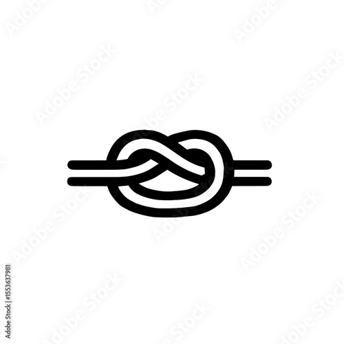 Knot Logo – Simple Black and White Emblem of a Tightly Knotted Symbol