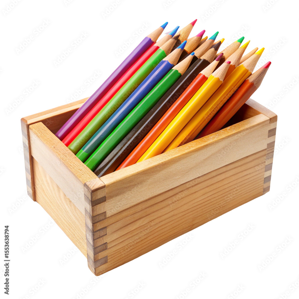 Fototapeta premium color pencils in a box