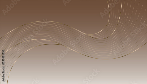 Vector line wave golden background. abstract line golden glowing, Luxury elegant ornament illustration design.