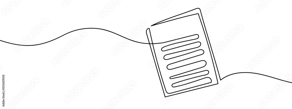 continuous line document business Minimal hand drawn line vector cut out background editable stroke.