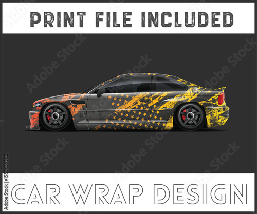 Print File Included Car Wrap Design Stylish car