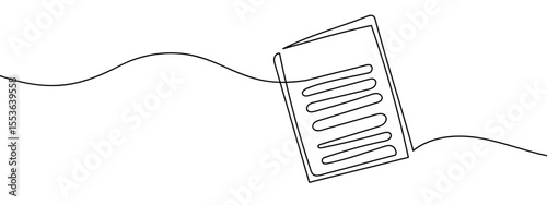 continuous line document business Minimal hand drawn line vector cut out background editable stroke.