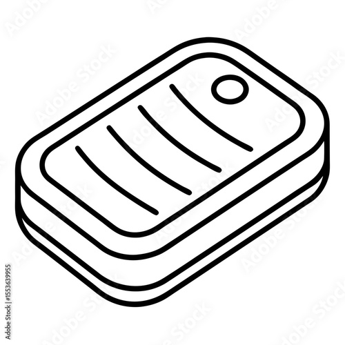 Minimal Bar Soap Outline Vector