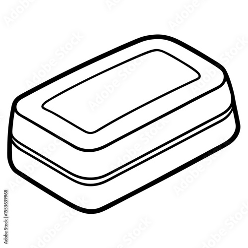 Minimal Bar Soap Outline Vector