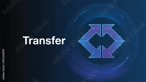 Abstract blue background with arrows symbolizing global business success and internet technology