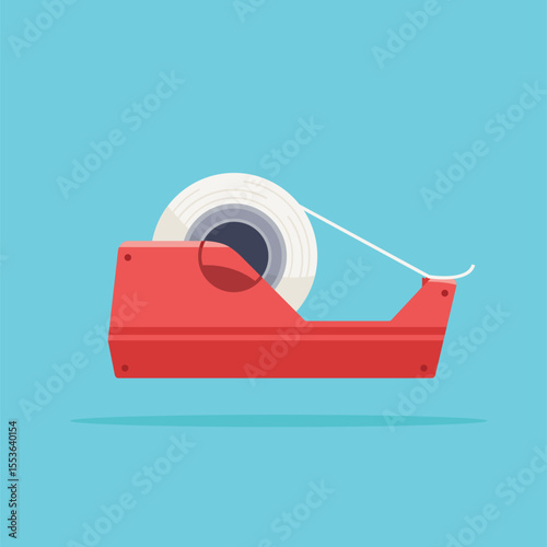 illustration of insulated adhesive tape dispenser, tape for office and school supplies
