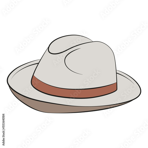 Texas hat. Vector illustration in flat cartoon style. Hand drawn vintage hat. Isolated on white background.