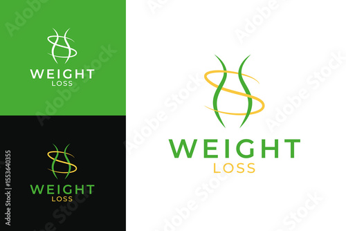 Weight loss logo design template vector illustration