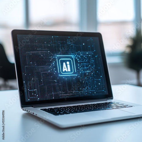 Artificial Intelligence on Laptop Screen