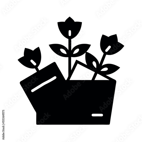 Drawer Flower Sachets Vector Black Silhouette