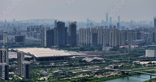 aerial view of Changsha, China