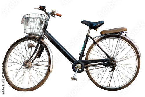 Vintage bicycle isolated on white background