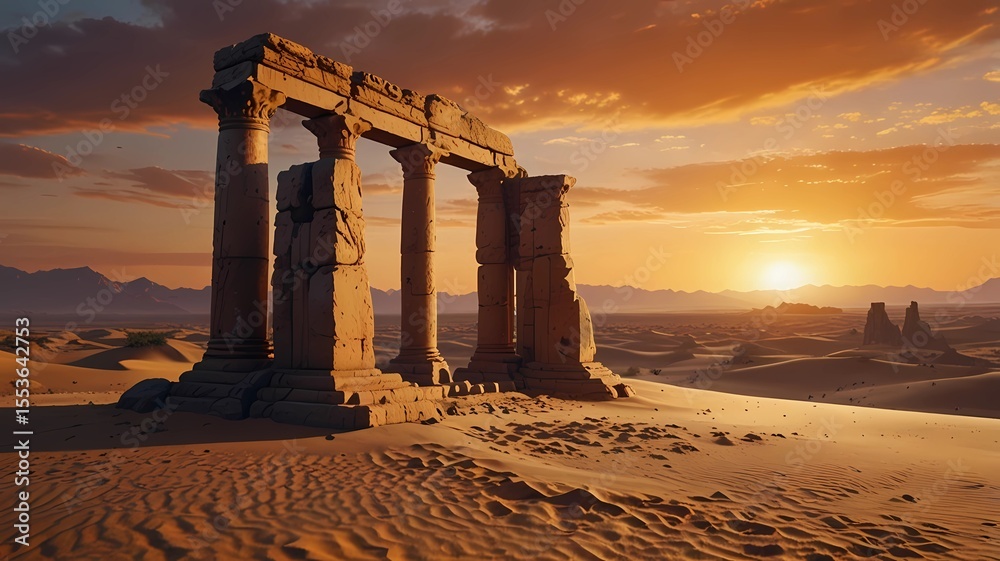 Fototapeta premium Forgotten Pillars of a Desert Kingdom