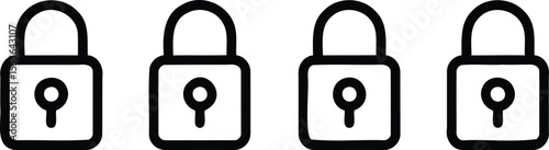Vector Icon Set for Locks and Security, Includes Padlock and Keyhole Icons 