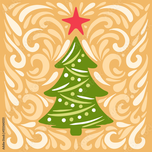 Christmas Vector illustration. Merry Christmas Vector Image.