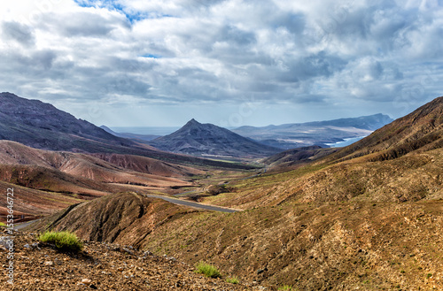 Mountain landscape, Island Fuerteventura, Canary Islands, Spain, Europe. photo