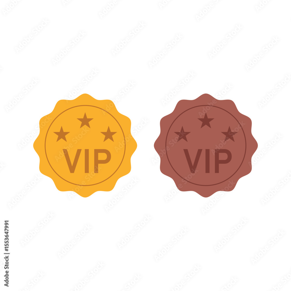 Fototapeta premium VIP Badges Icon Vector Design.