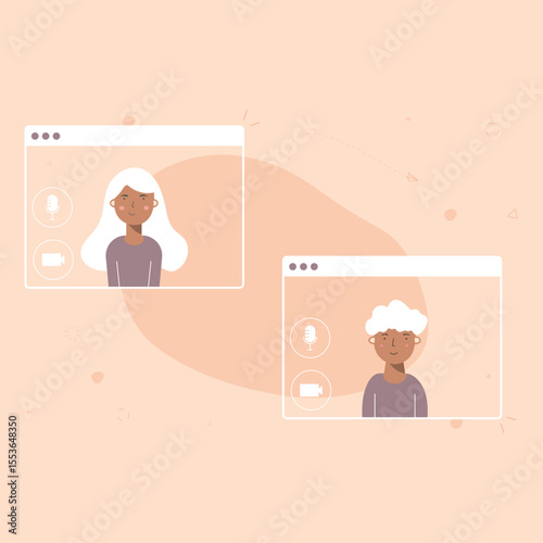 Video Call Conference Icon Vector Design. 