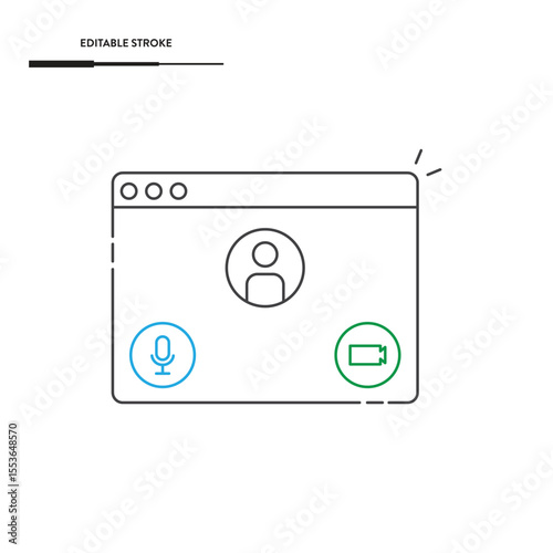 Video Call or Video Conference Icon Vector Design.