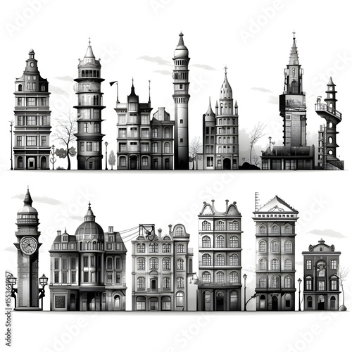 Classic architecture collection with ornate facades and historical styles.