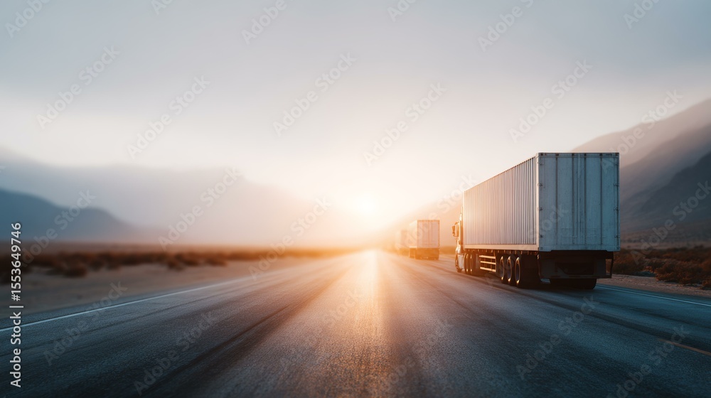 Obraz premium trucks move along the empty road