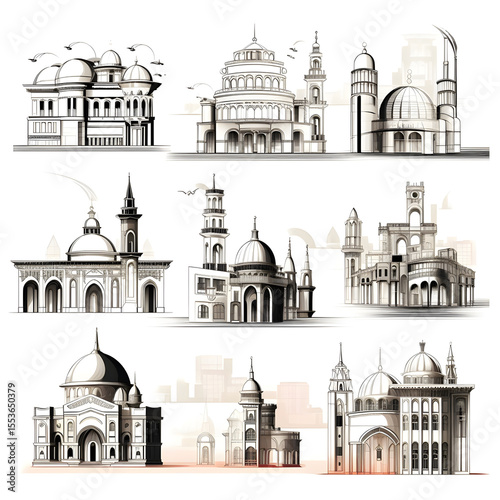 Classic architecture collection with ornate facades and historical styles.