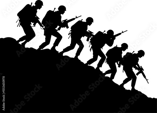 American soldiers, military, army, marching, vector bundle