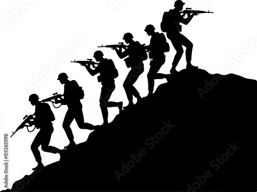 American soldiers, military, army, marching, vector bundle