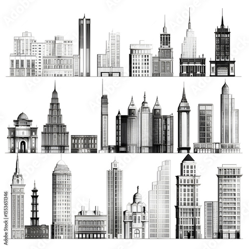 Classic architecture collection with ornate facades and historical styles.