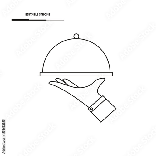 Waiter Serving Icon Vector Design.
