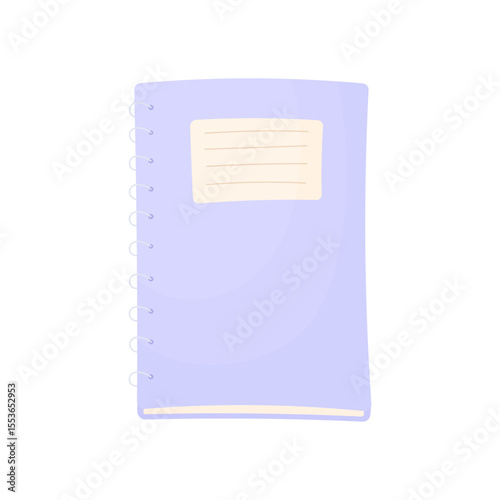 Simple notebook. Back to school concept. Stationery. Elements of education.