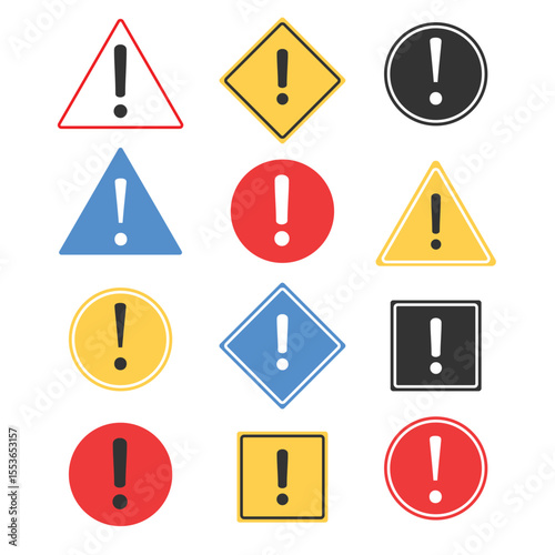 Warning Icon Set Vector Design.