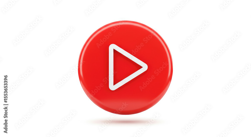Red Play Button Icon Isolated. Red Play Button Icon Isolated.