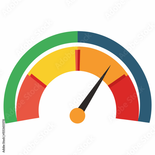 Colorful speedometer gauge indicating moderate performance level