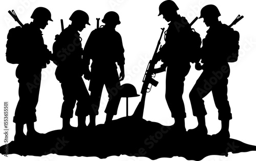 American soldiers, military, army, marching, vector bundle