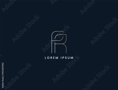 pr minimalist line style letter logo design, pr typography for corporate business, rp line style initials